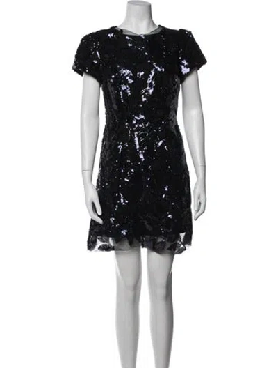 Pre-owned Milly Graphic Print Mini Dress W/ Tags In Black