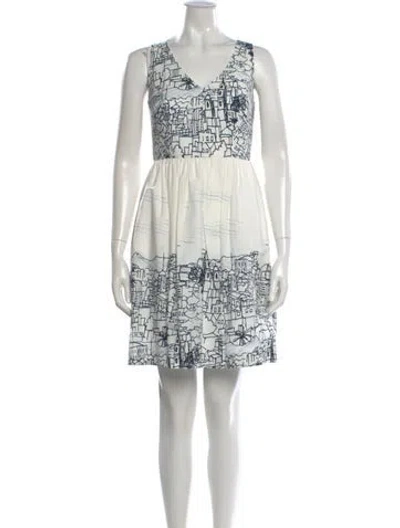 Pre-owned Milly Graphic Print Mini Dress W/ Tags In Multi