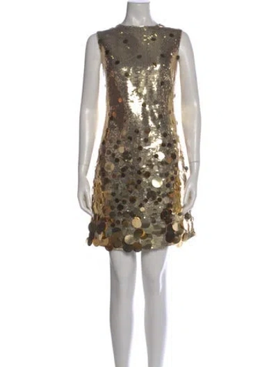Pre-owned Milly Graphic Print Mini Dress W/ Tags In Neutral