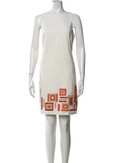 Pre-owned Milly Graphic Print Mini Dress In White