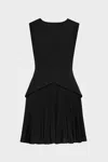 Milly Haddy Pleated Mini Dress In Black