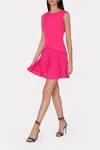 Milly Haddy Pleated Mini Dress In Pink