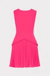 Milly Haddy Pleated Mini Dress In Pink