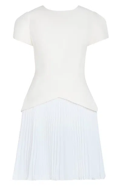 Milly Haddy Pleated Minidress In White