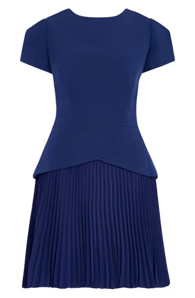 Milly Haddy Pleated Minidress In Blue