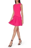 Milly Haddy Pleated Minidress In Pink