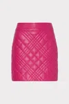 Milly Hailey Quilted Vegan Leather Skirt In Purple