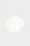 Milly Halter Poplin Off The Shoulder Short Sleeve Top In White
