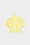 Milly Halter Poplin Off The Shoulder Short Sleeve Top In Yellow