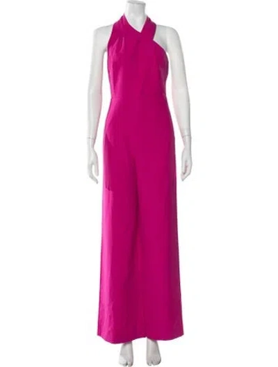 Pre-owned Milly Halterneck Jumpsuit W/ Tags In Pink