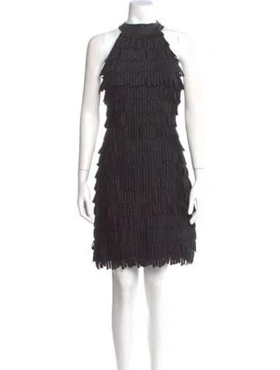 Pre-owned Milly Halterneck Knee-length Dress In Gray