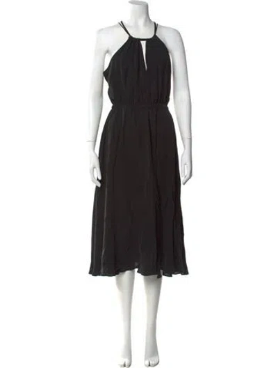 Pre-owned Milly Halterneck Long Dress In Black