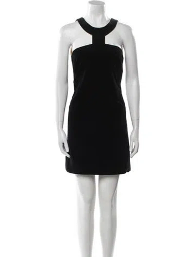 Pre-owned Milly Halterneck Mini Dress In Black