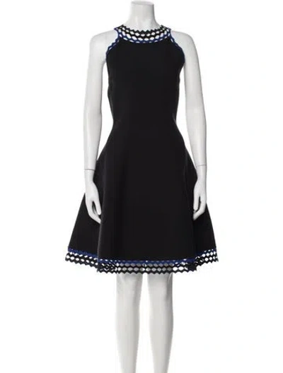 Pre-owned Milly Halterneck Mini Dress In Black