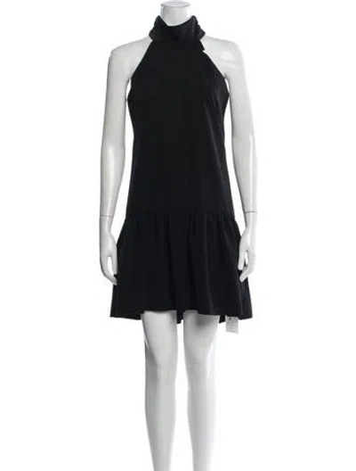 Pre-owned Milly Halterneck Mini Dress In Black