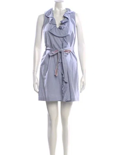 Pre-owned Milly Halterneck Mini Dress In Blue