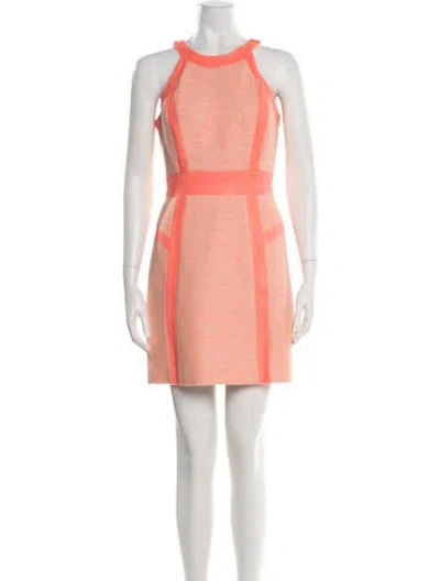 Pre-owned Milly Halterneck Mini Dress In Orange