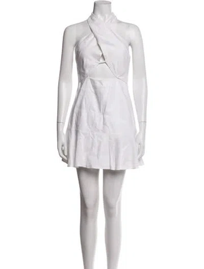 Pre-owned Milly Halterneck Mini Dress In White