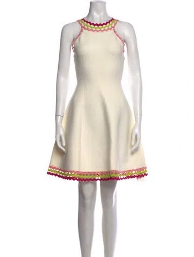 Pre-owned Milly Halterneck Mini Dress In White