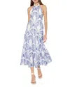 Milly Hayden Butterfly Eyelet Dress In White/blue