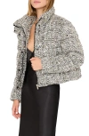 Milly Hayes Sequin Puffer Jacket In Black Multi