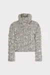 Milly Hayes Sequin Puffer Jacket In Black