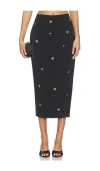 Milly Syra Heart Applique Maxi Skirt In Black