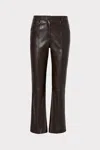 Milly Heliena Vegan Leather Pant In Chocolate In Chocolate