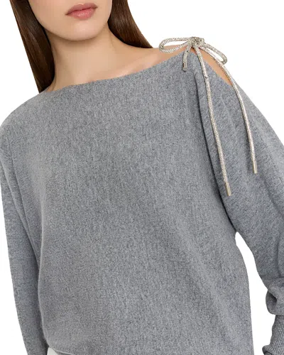 MILLY IDA BOW DETAIL SWEATER