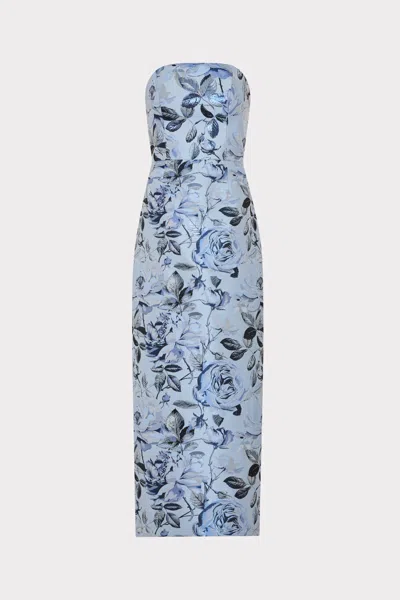 Milly Illy Ella Jacquard Maxi Dress In Blue