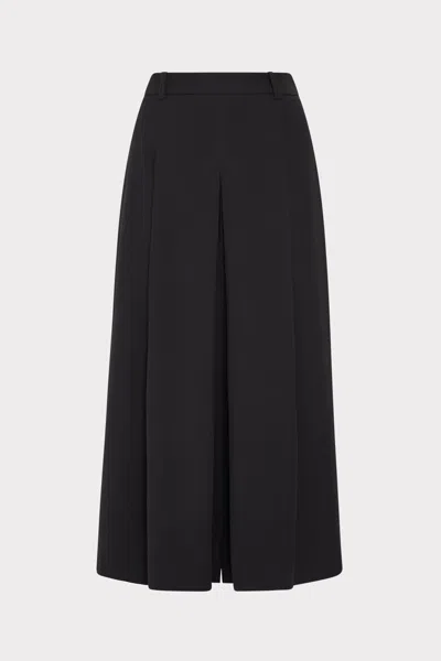 Milly Illy Layla Pleated Culottes Pants In Black