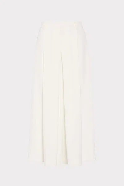 Milly Illy Layla Pleated Culottes Pants In White