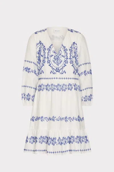 Milly Illy Lene Embroidered Mini Dress In White