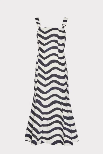 Milly Illy Liorah Printed Midi Dress In Burgundy