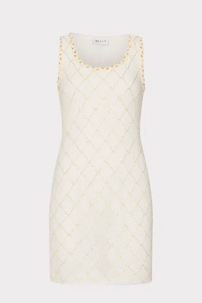 Milly Illy Marci Knit Mini Dress In Neutral