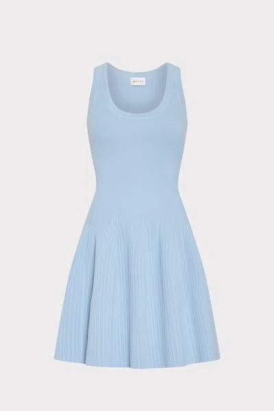 Milly Illy Marea Knit Mini Dress In Blue