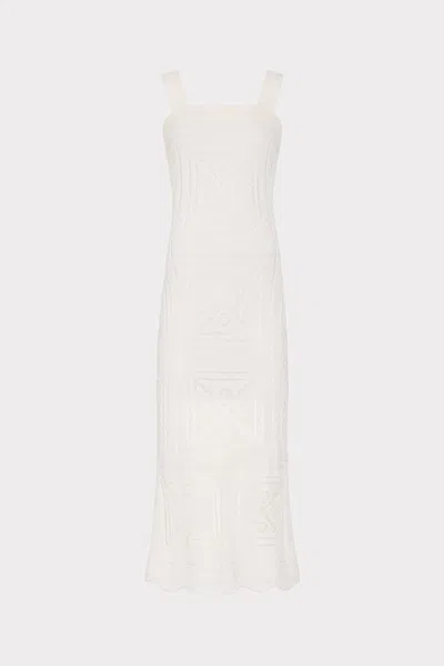 Milly Illy Mena Knit Midi Dress In White