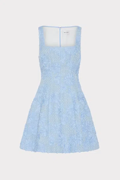 Milly Illy Minna Tweed Mini Dress In Blue
