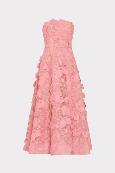 Milly Illy Petunia Lace Gown In Pink