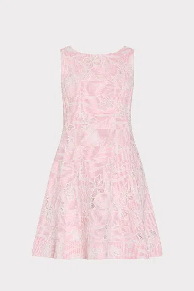Milly Illy Poppy Embroidered Mini Dress In Pink