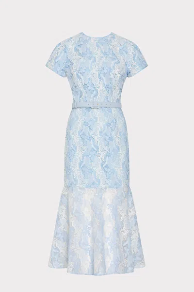 Milly Illy Tahlia Butterfly Lace Maxi Dress In Blue