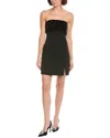 Milly Indy Combo Mini Dress In Black