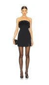 Milly Indy Crystal Embellished Mini Dress In Black