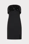 Milly Indy Crystal Embellished Mini Dress In Black/silver