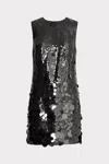 Milly Ivette Cascading Pailette Mini Dress In Black