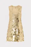 Milly Ivette Cascading Paillette Mini Dress In Gold