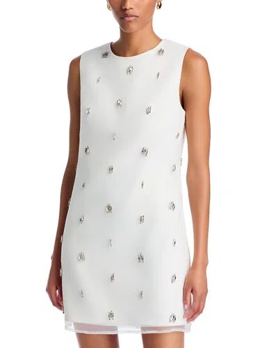 Milly Ivette Embellished Mini Dress In Ecru