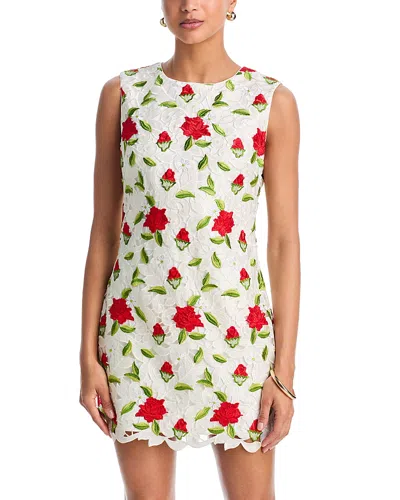 Milly Ivette Embroidered Sleeveless Shift Dress In Multi