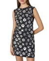 Milly Ivette Fleur Paillette Shift Dress In Black Multi