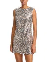 Milly Ivette Shift Dress In Silver